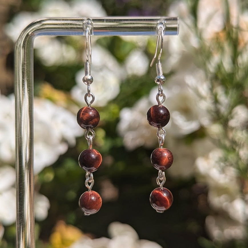 Small Bead Earrings (Silver)