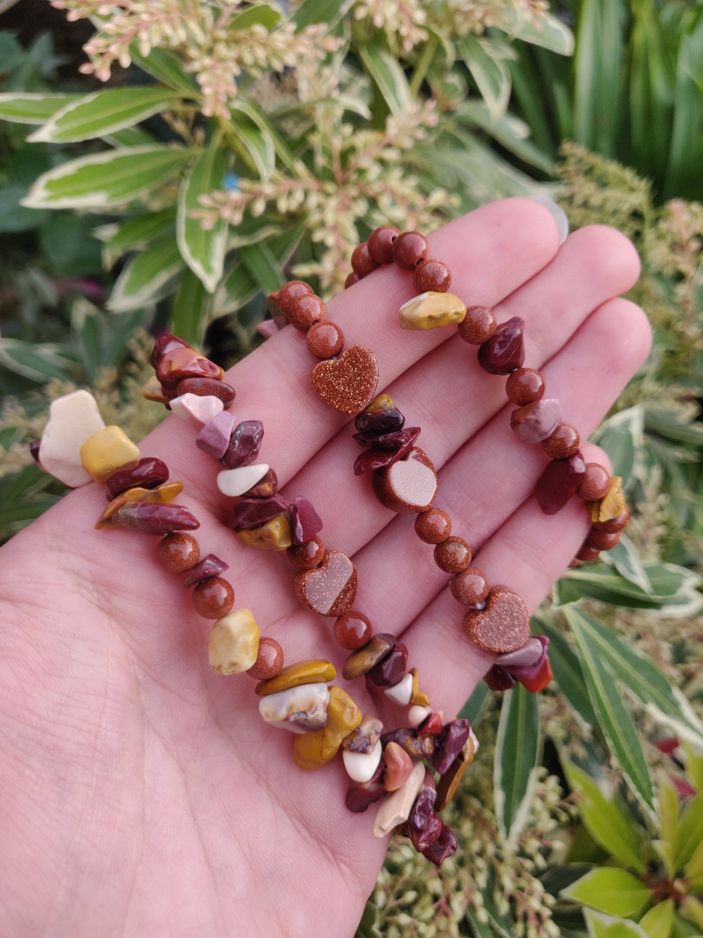 Mookaite and Goldstone Bracelet