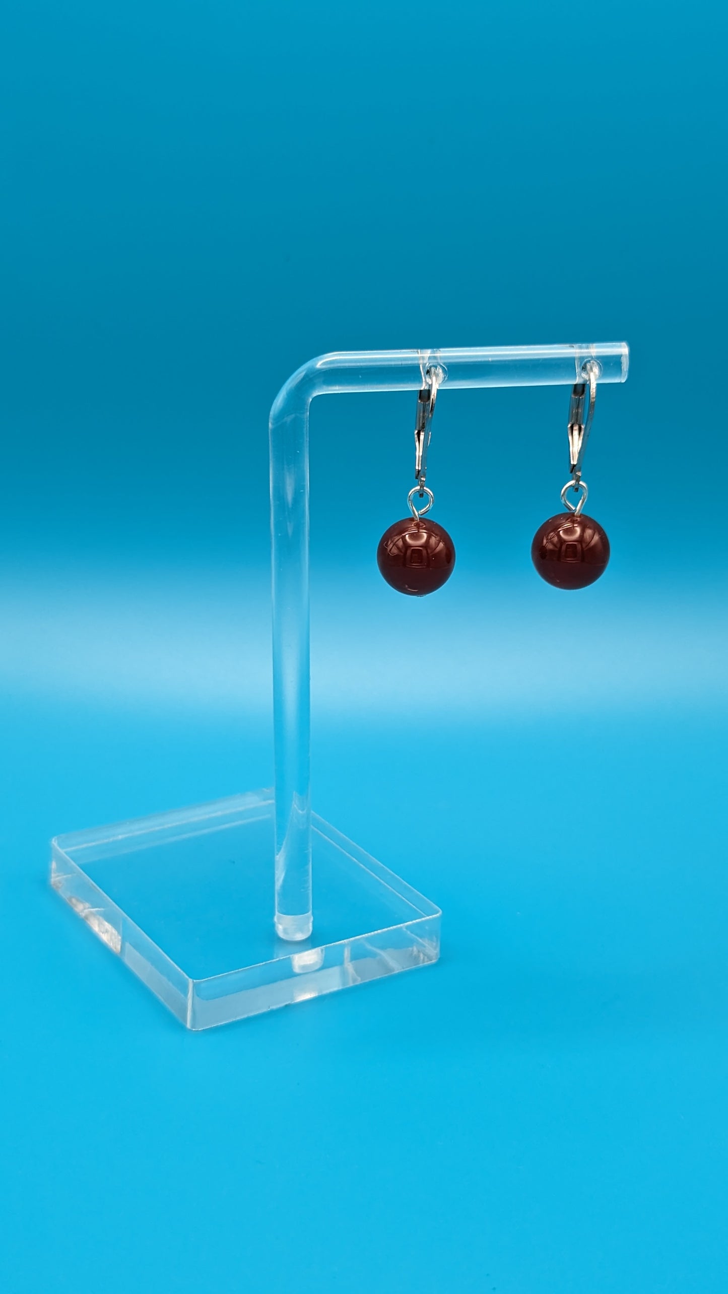 Large Bead Huggie Earrings