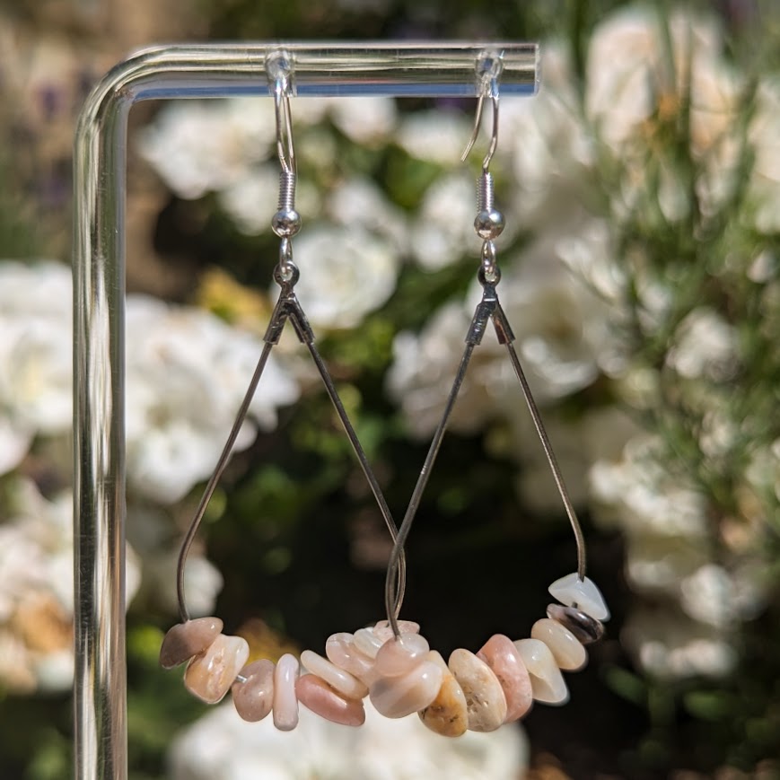 Teardrop Crystal Hoops (Silver)