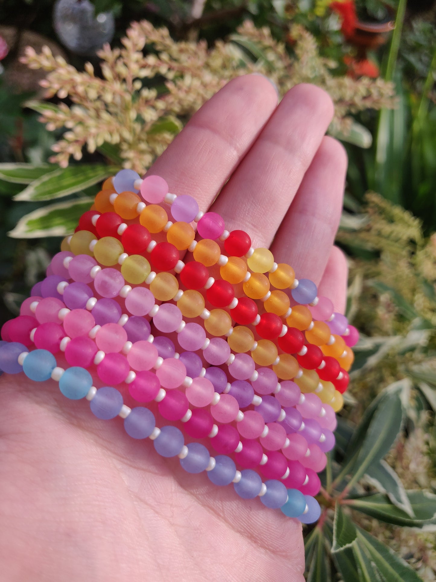 Matte Coloured Round Bead Bracelet