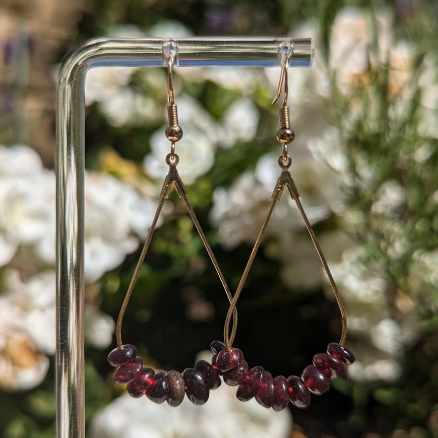 Teardrop Crystal Hoops (Gold)