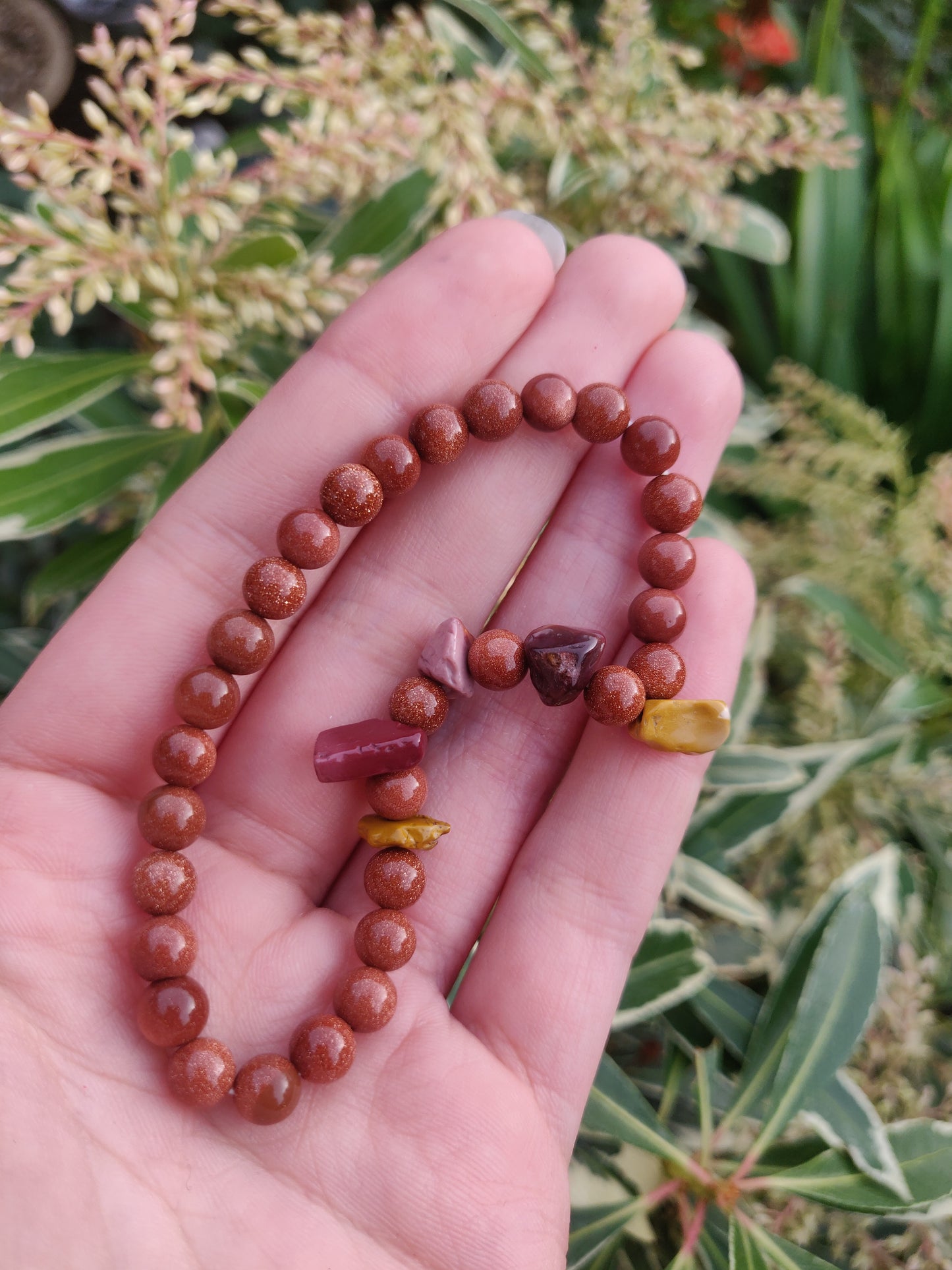 Mookaite and Goldstone Bracelet
