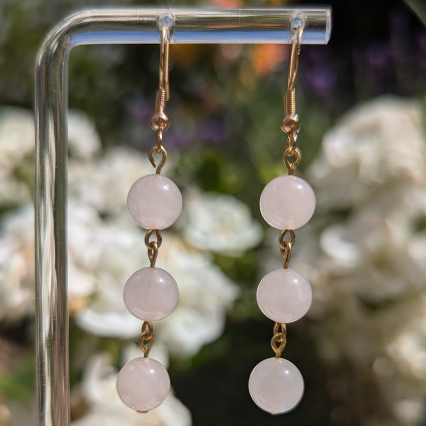 Large Trio Bead Earrings (Gold)