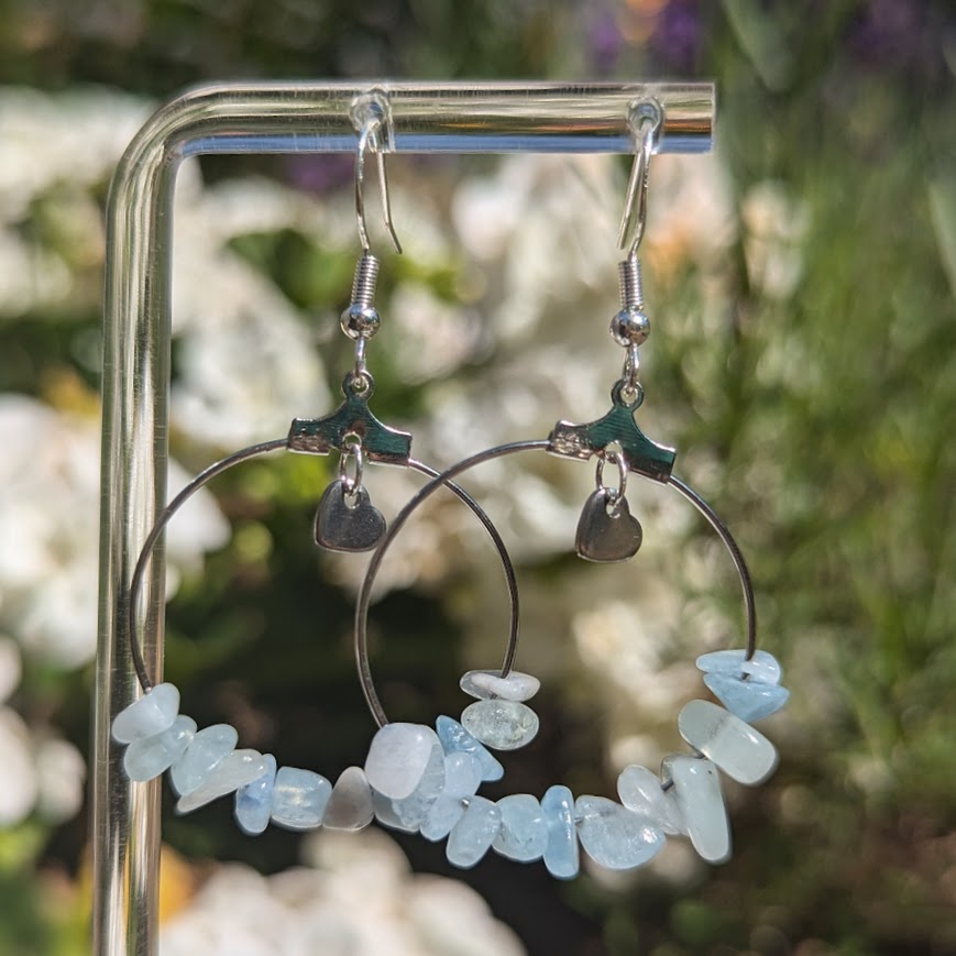 Small Crystal Hoops (Silver)