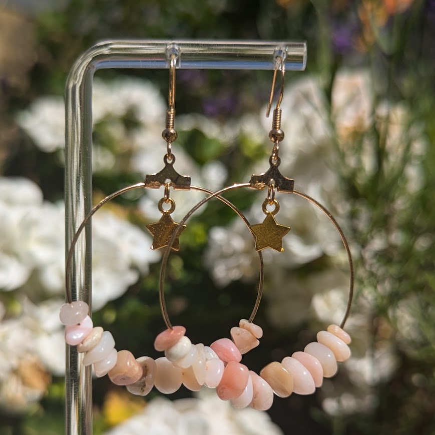 Large Crystal Hoops (Gold)