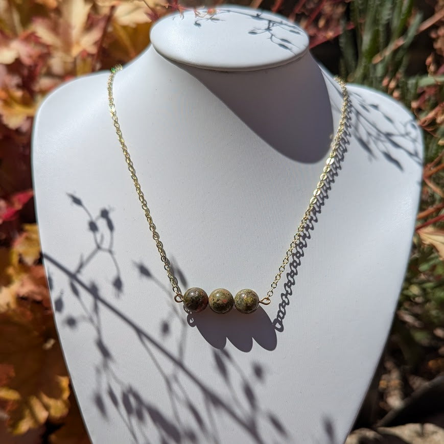 Trio Bead Pendant (Gold)