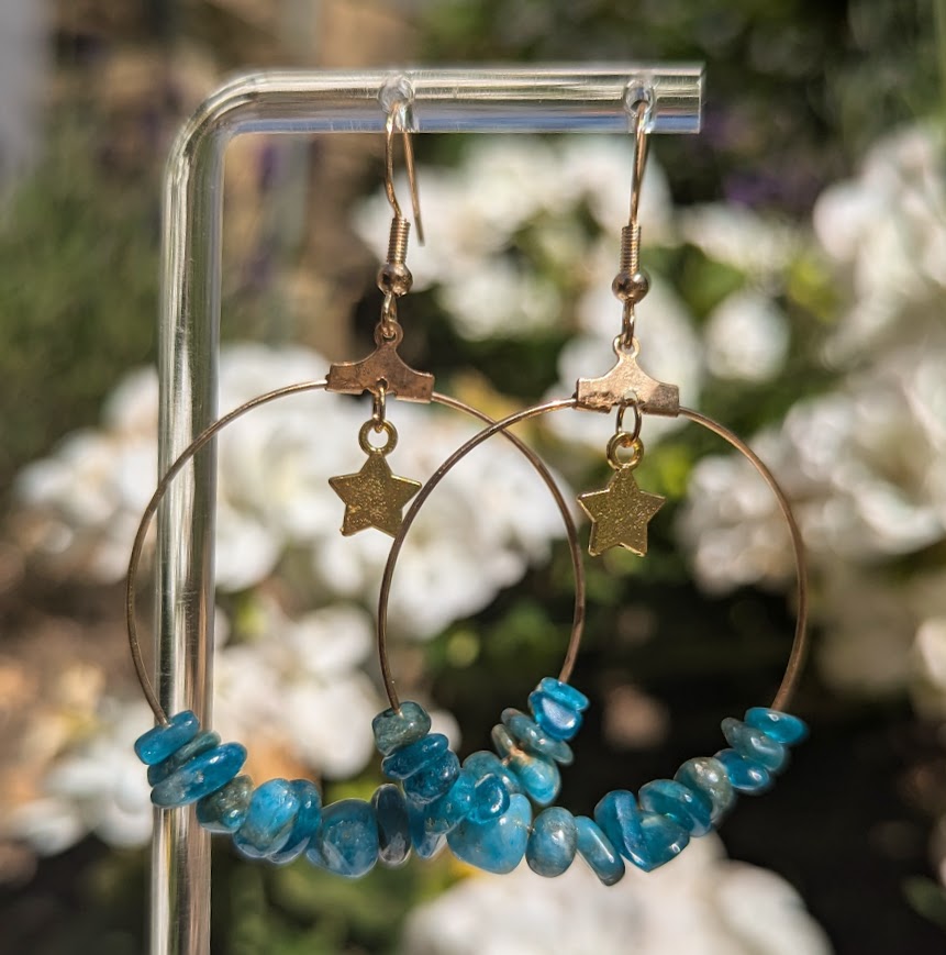 Large Crystal Hoops (Gold)