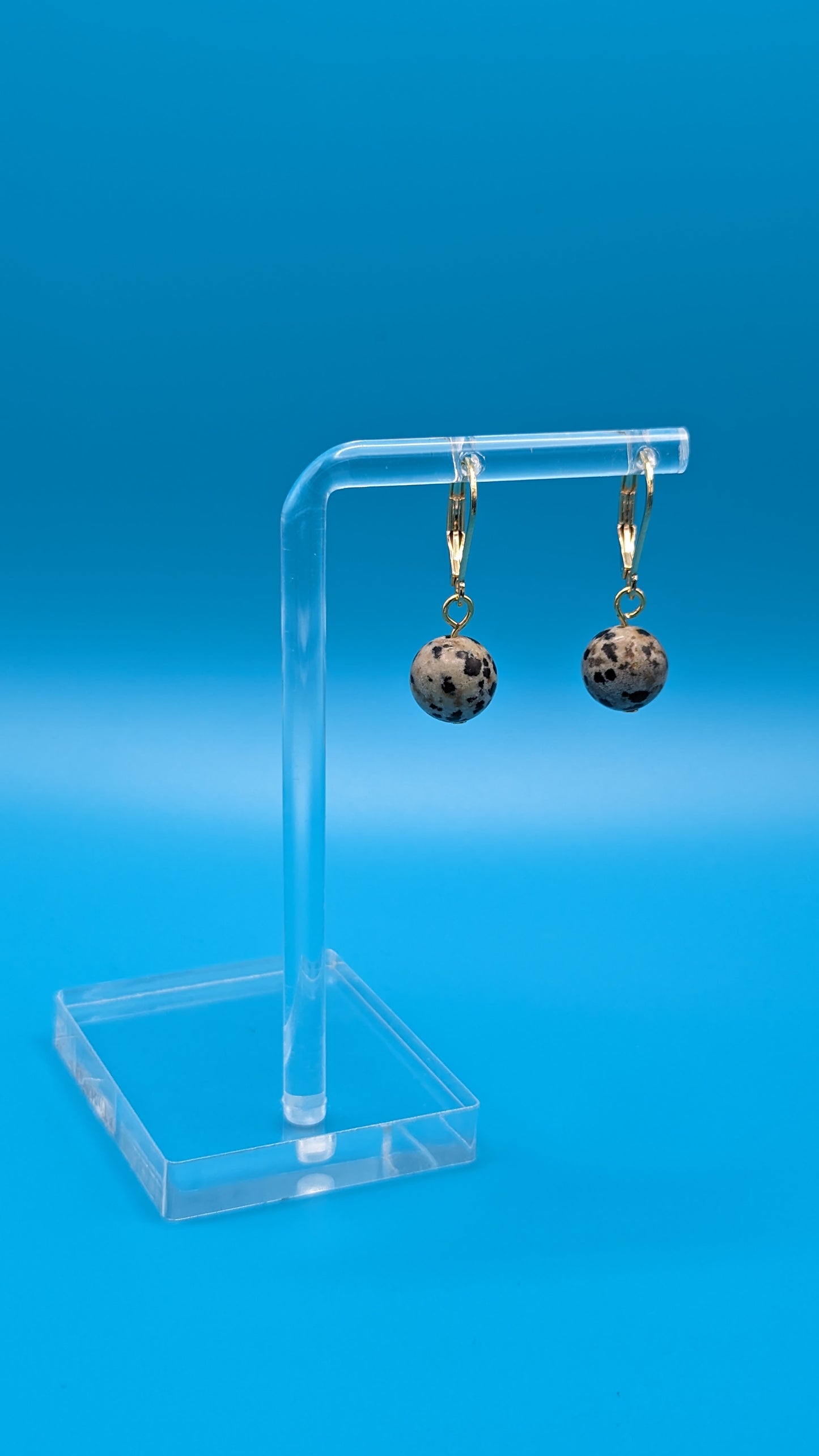 Large Bead Huggie Earrings