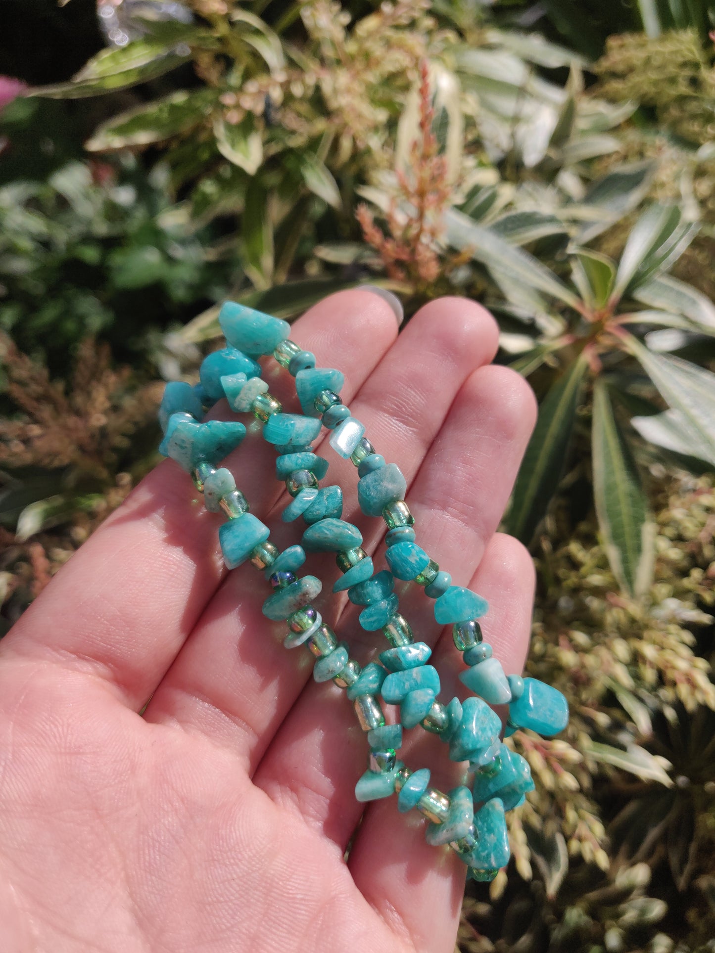 Amazonite and Bead Bracelet