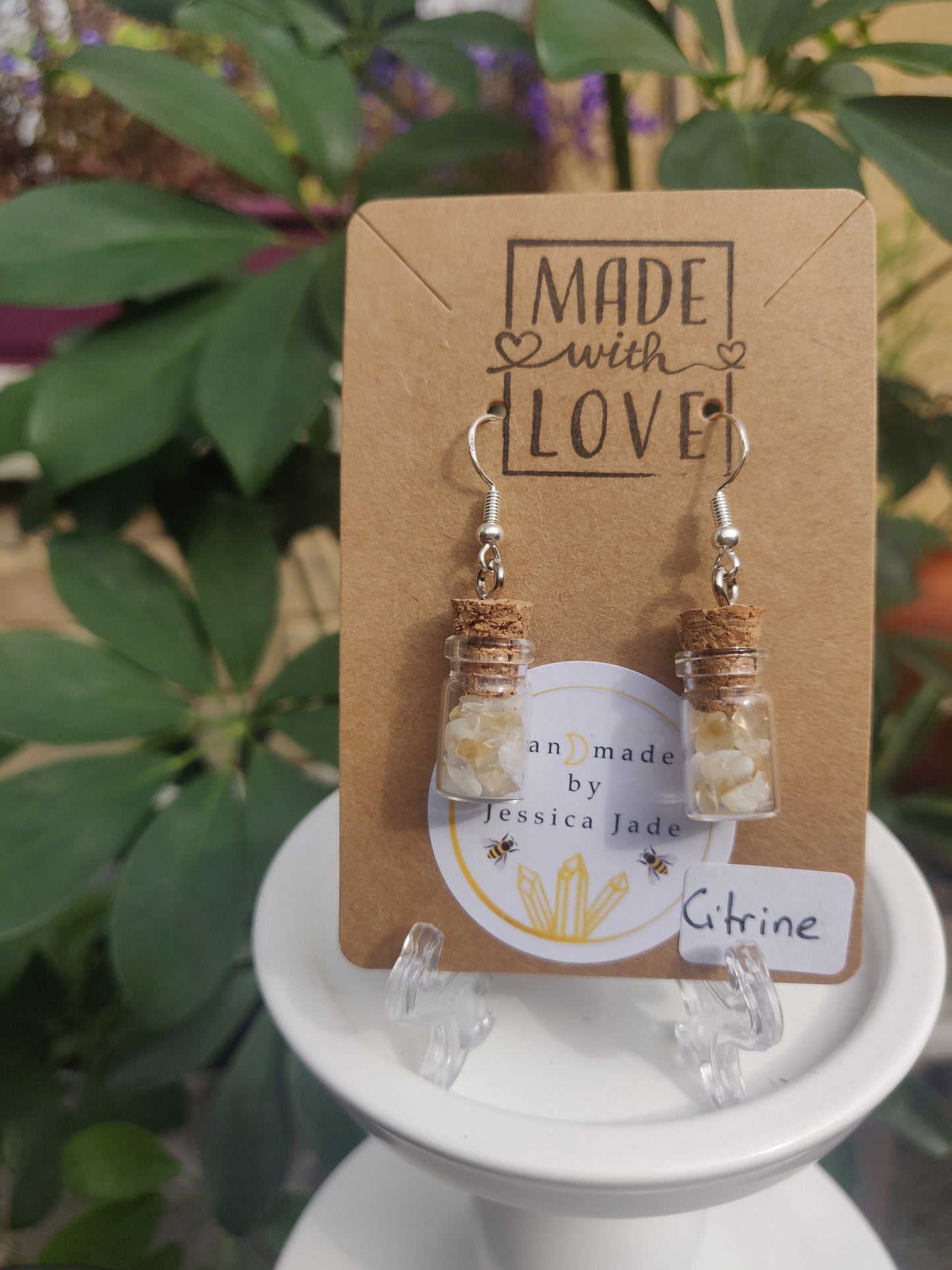 Crystal Chip Bottle Earrings
