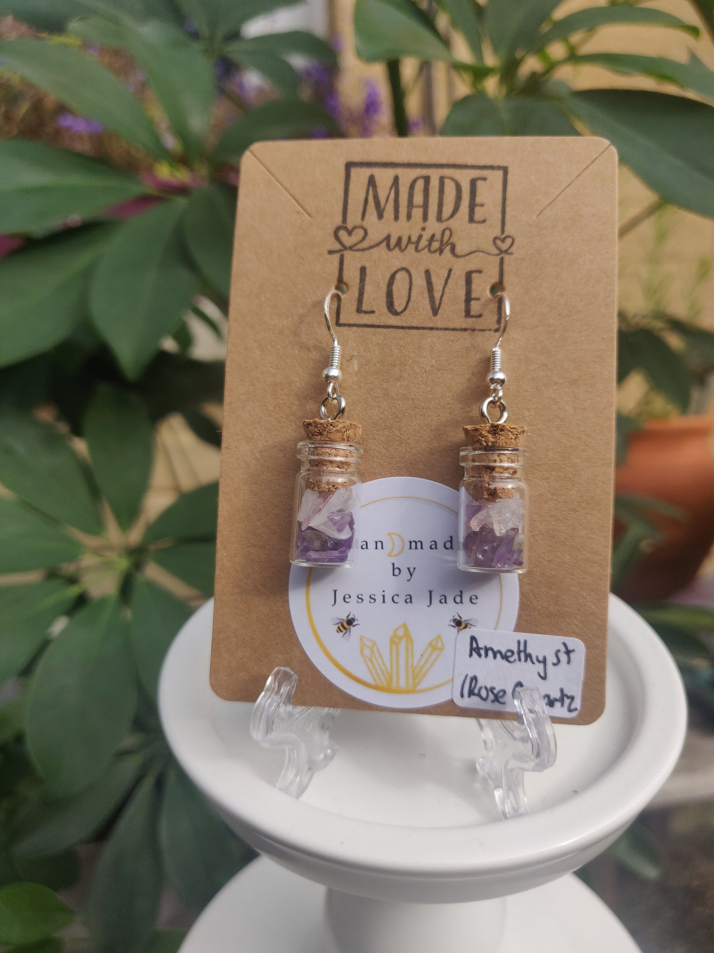 Crystal Chip Bottle Earrings