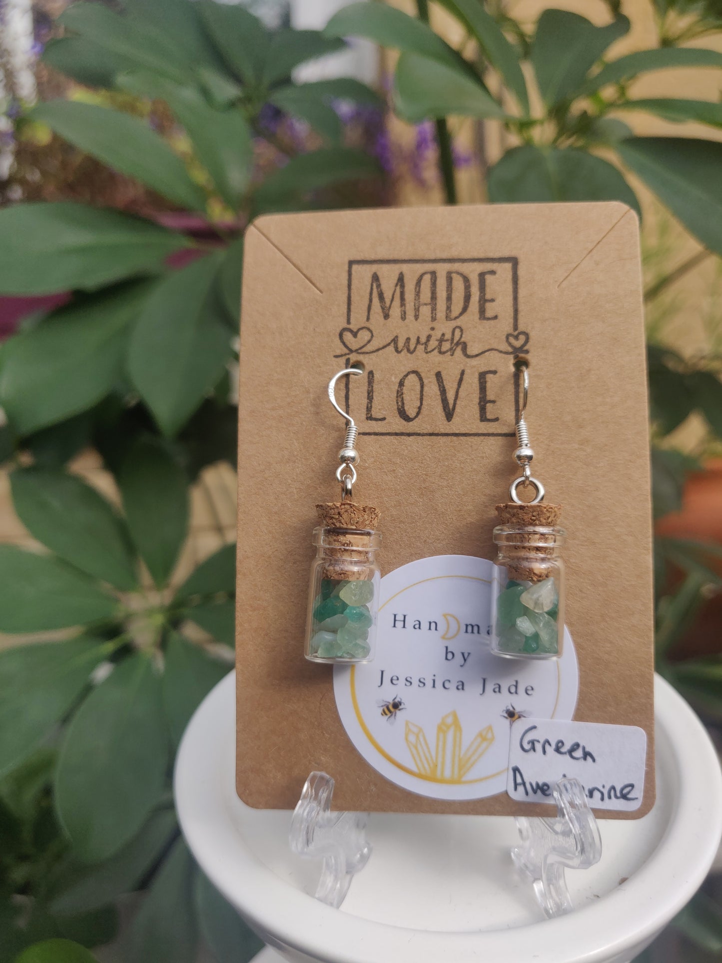 Crystal Chip Bottle Earrings