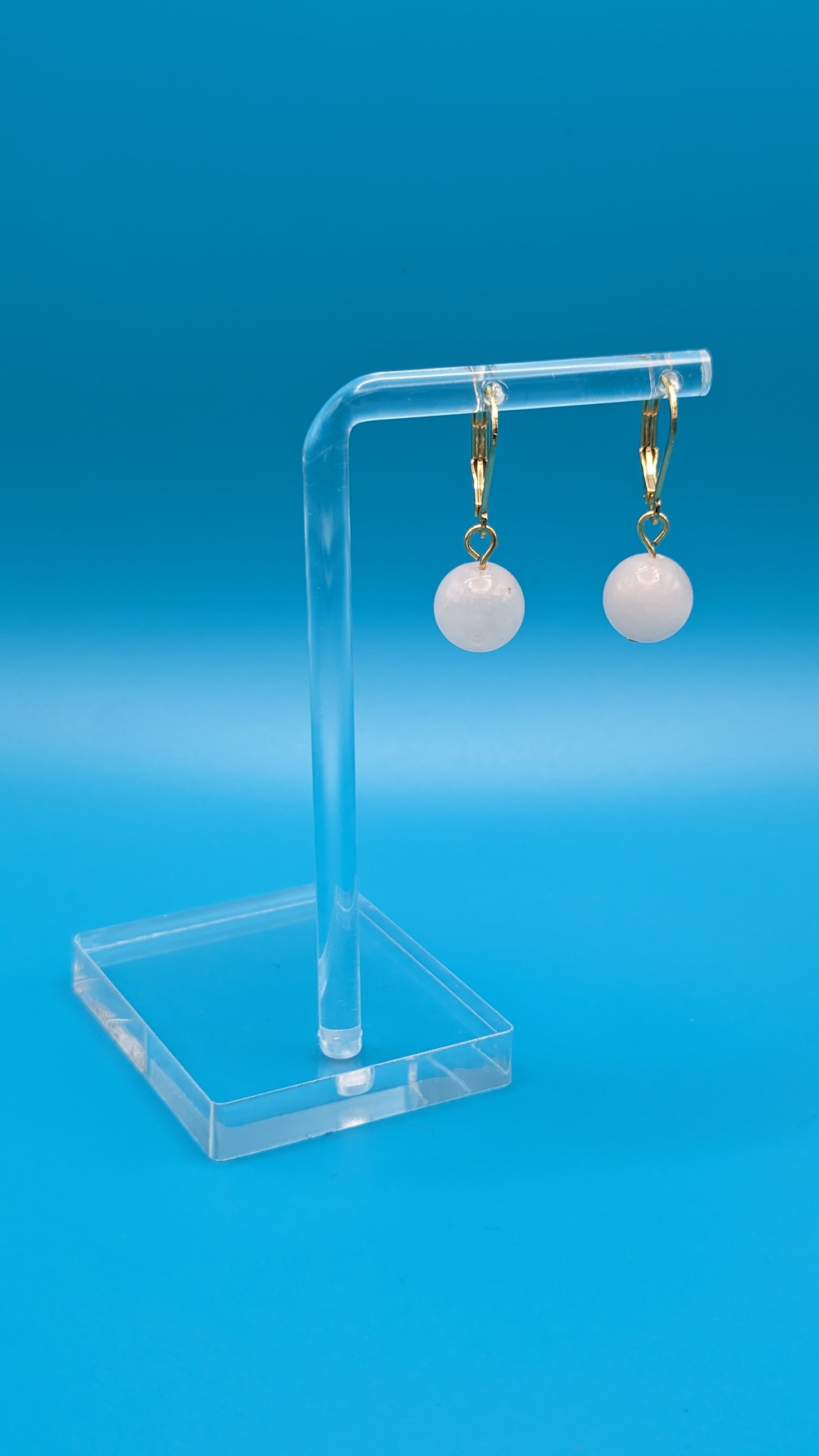 Large Bead Huggie Earrings
