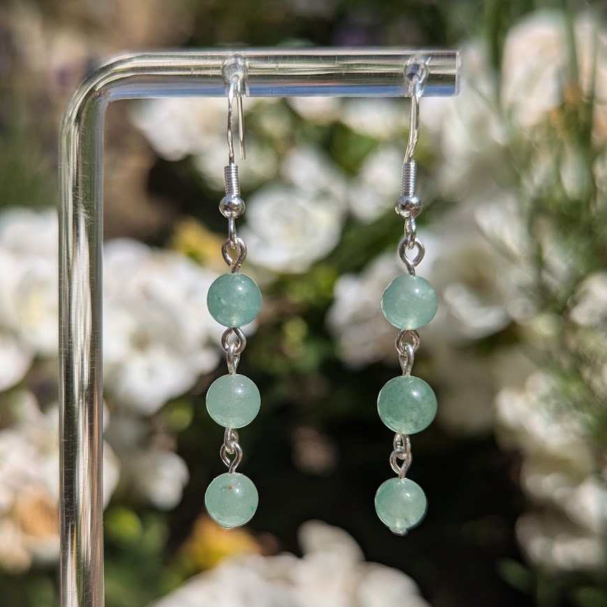 Small Bead Earrings (Silver)