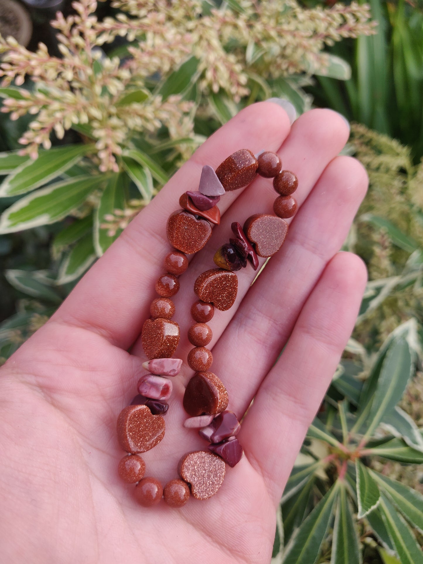 Mookaite and Goldstone Bracelet