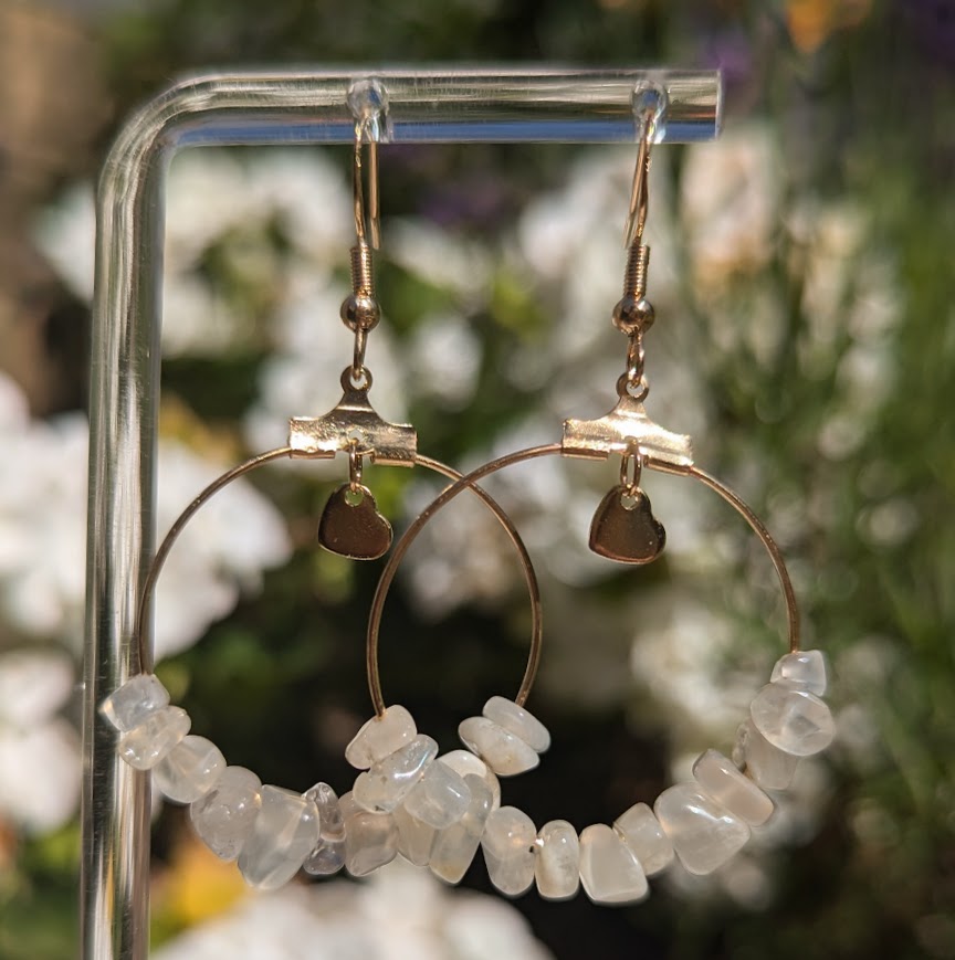 Small Crystal Hoops (Gold)
