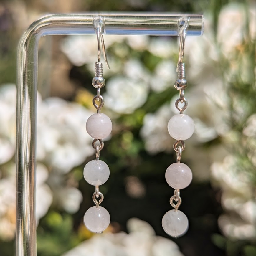 Small Bead Earrings (Silver)