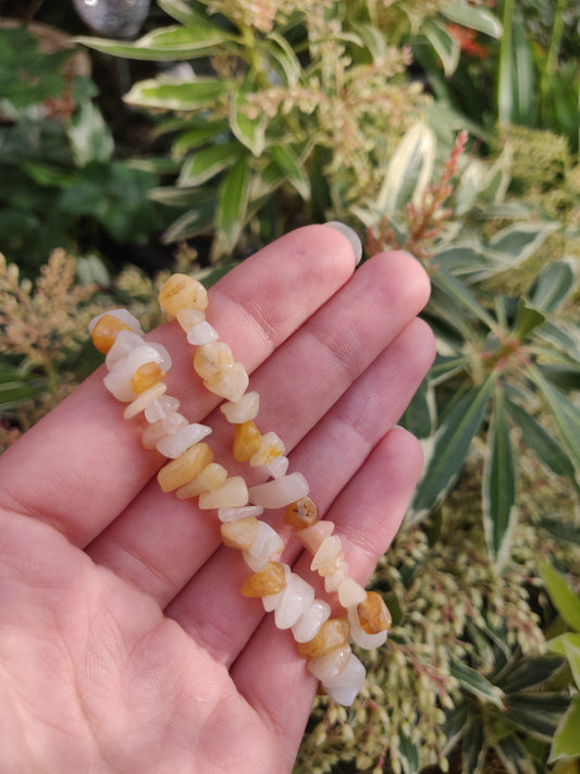 Yellow Agate Chip Bracelet