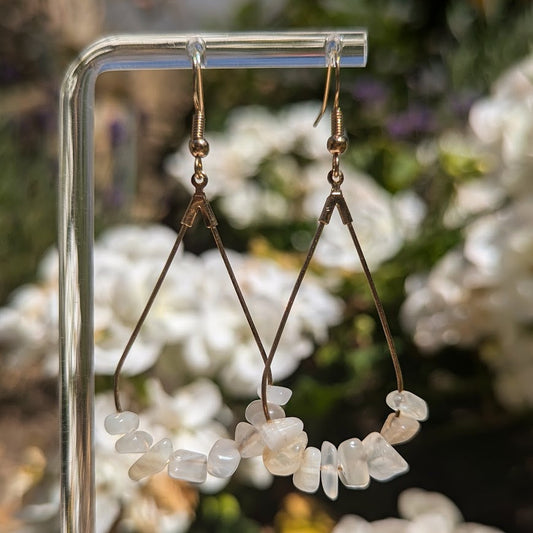 Teardrop Crystal Hoops (Gold)