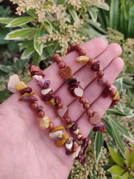 Mookaite and Goldstone Bracelet