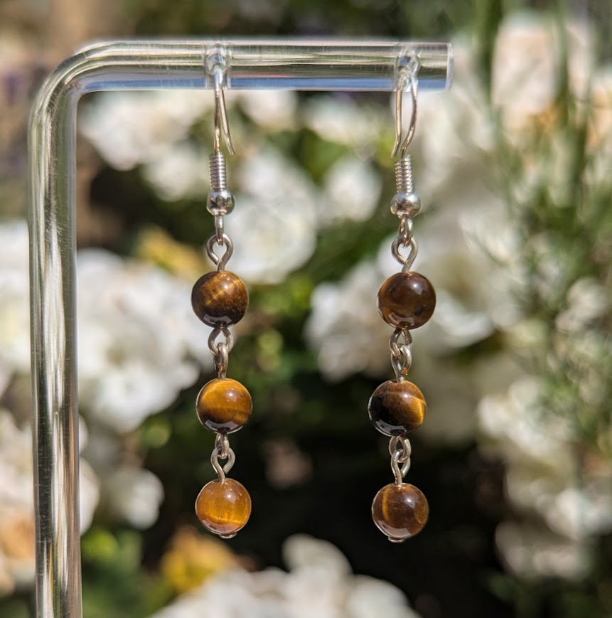Small Bead Earrings (Silver)