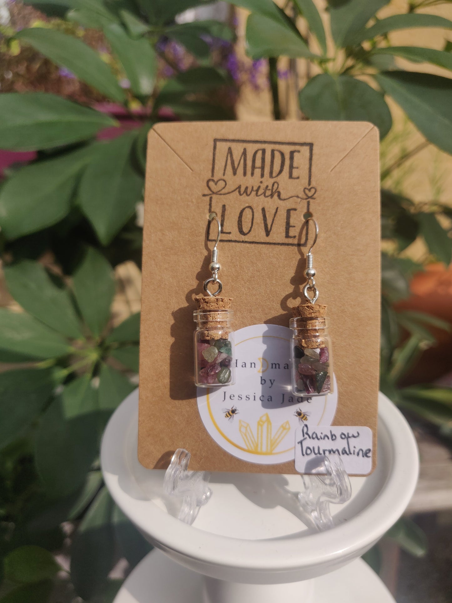 Crystal Chip Bottle Earrings