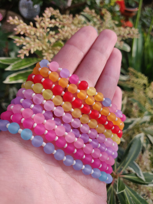 Matte Coloured Round Bead Bracelet