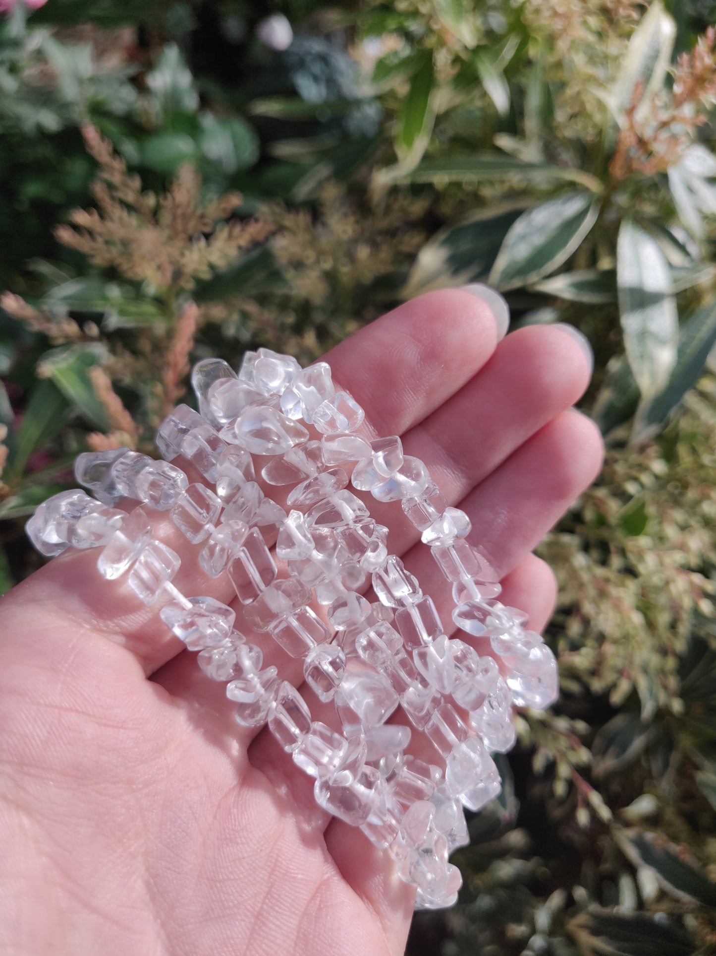 Clear Quartz Chip and Square Bead Bracelet