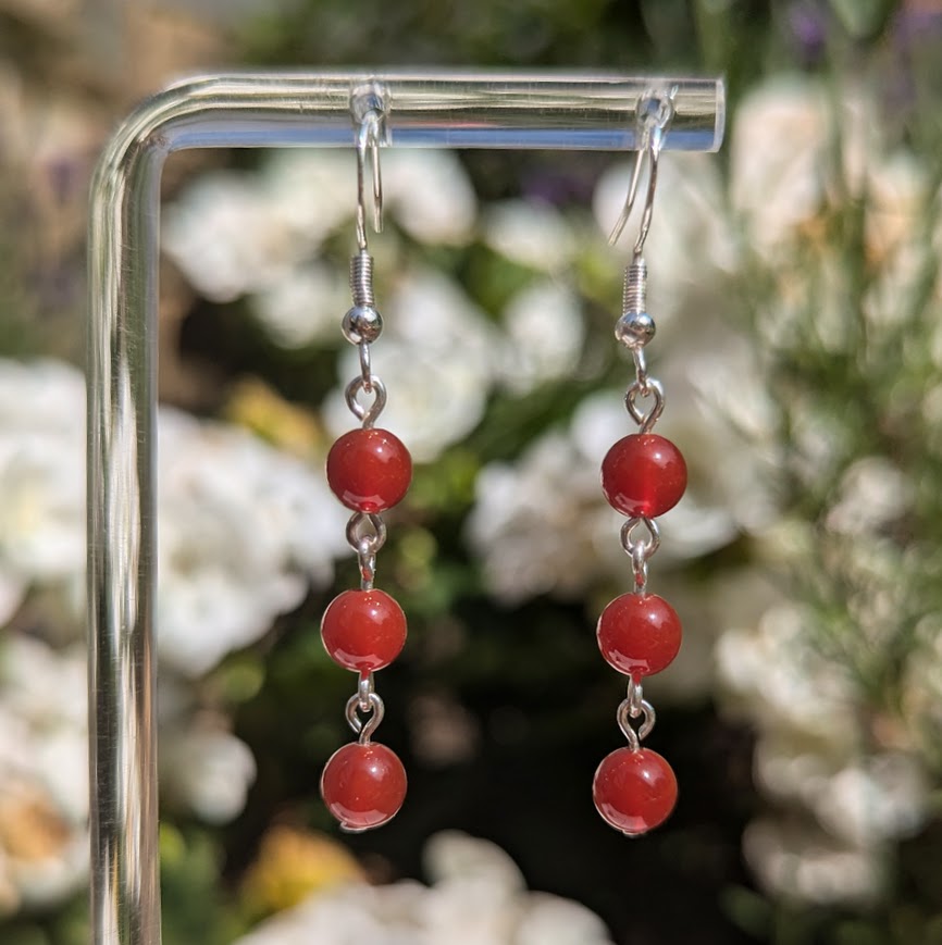 Small Bead Earrings (Silver)