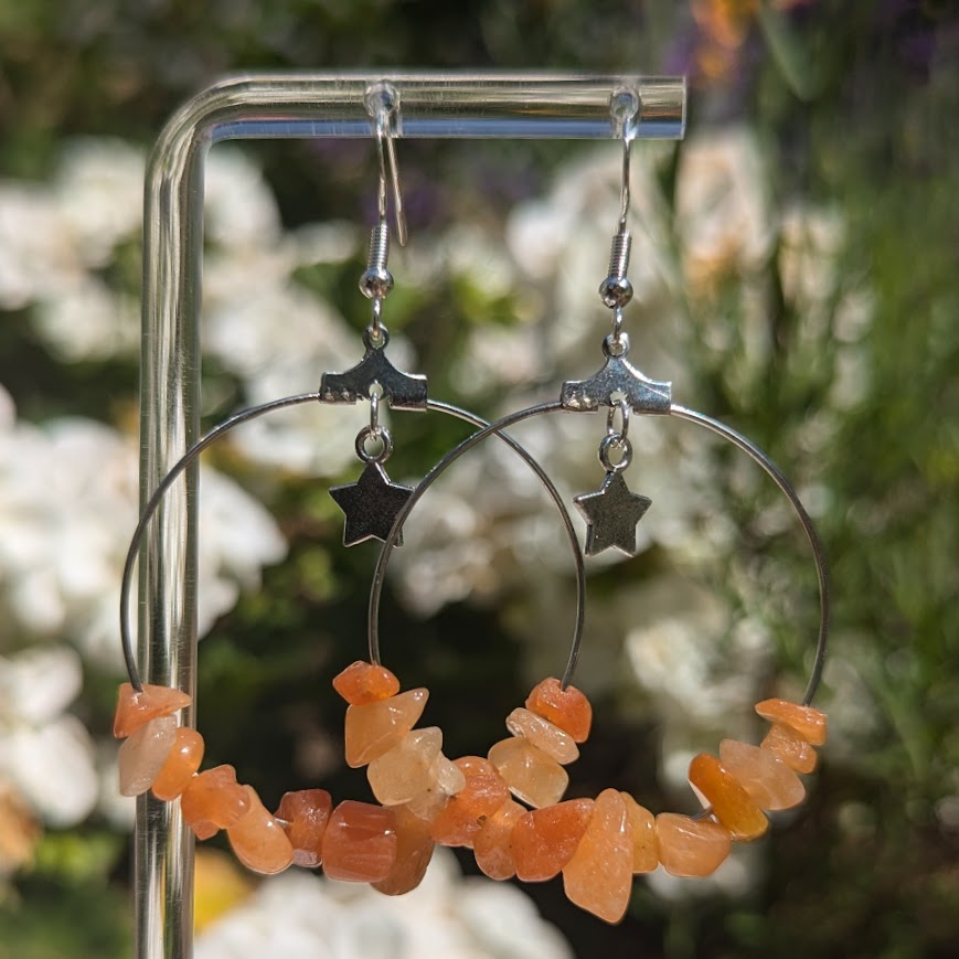 Large Crystal Hoops (Silver)