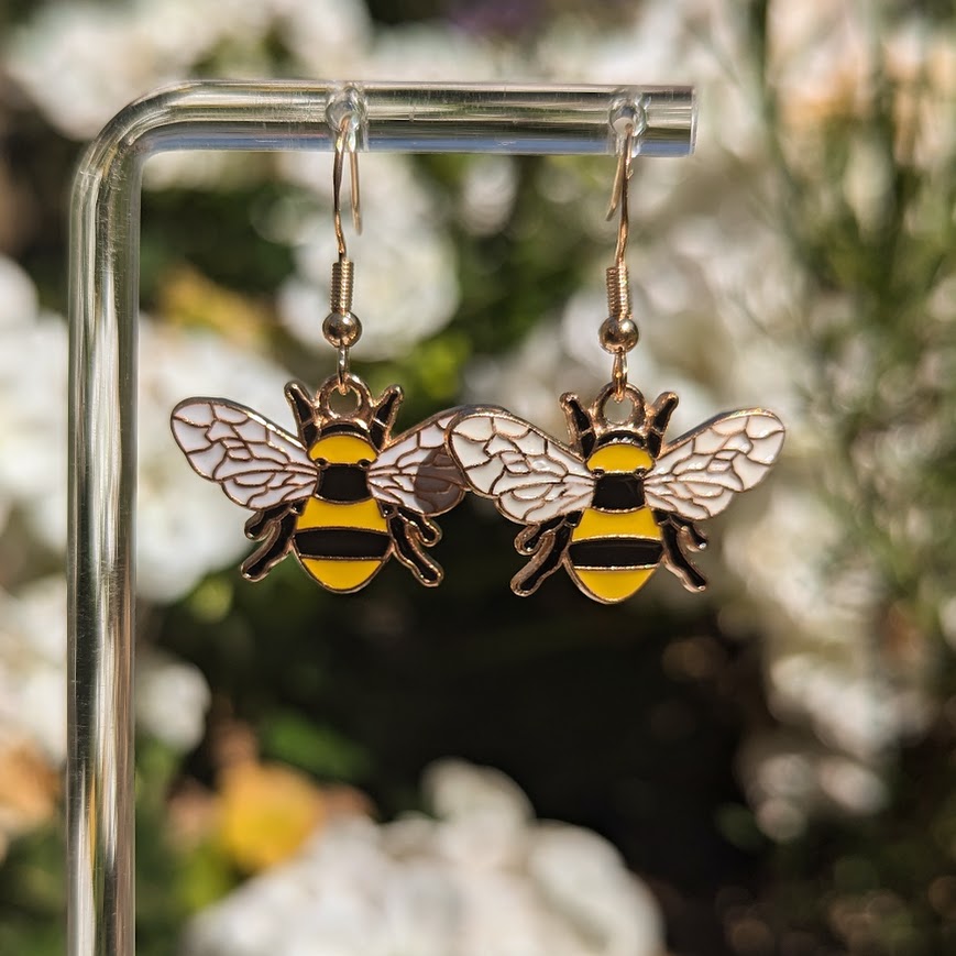 Gold Bee Earrings