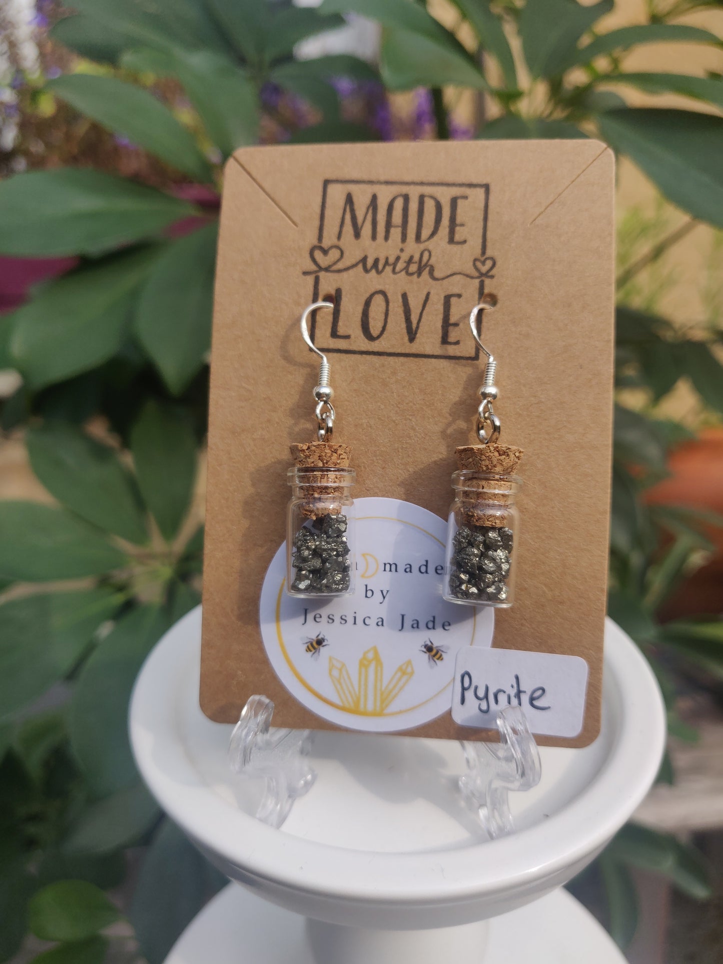 Crystal Chip Bottle Earrings