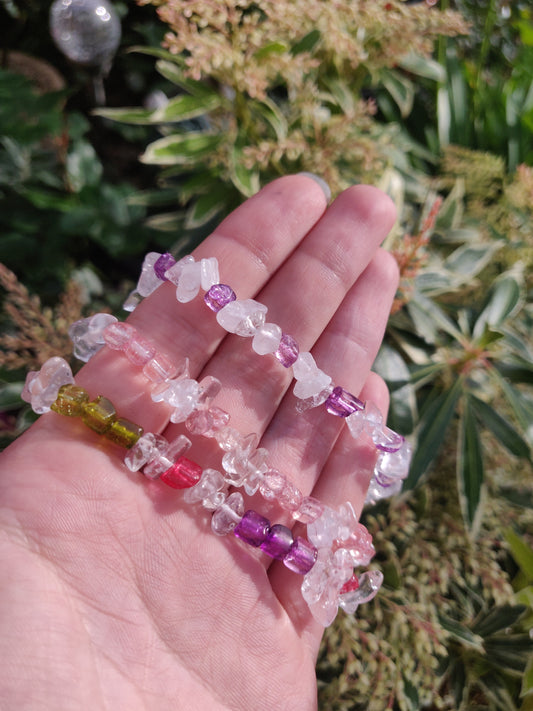Quartz and Dyed Quartz Bracelet