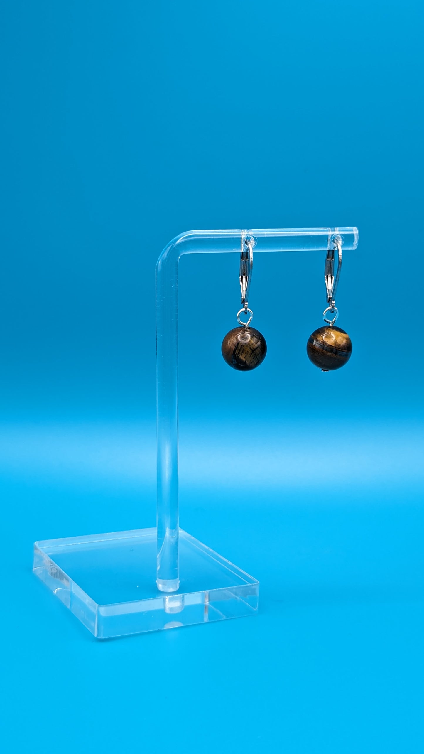Large Bead Huggie Earrings