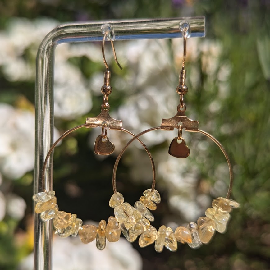 Small Crystal Hoops (Gold)