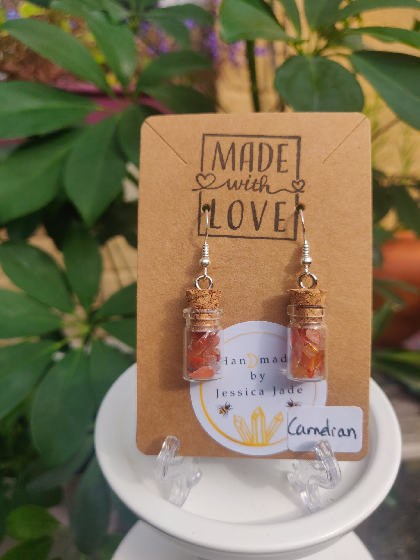 Crystal Chip Bottle Earrings