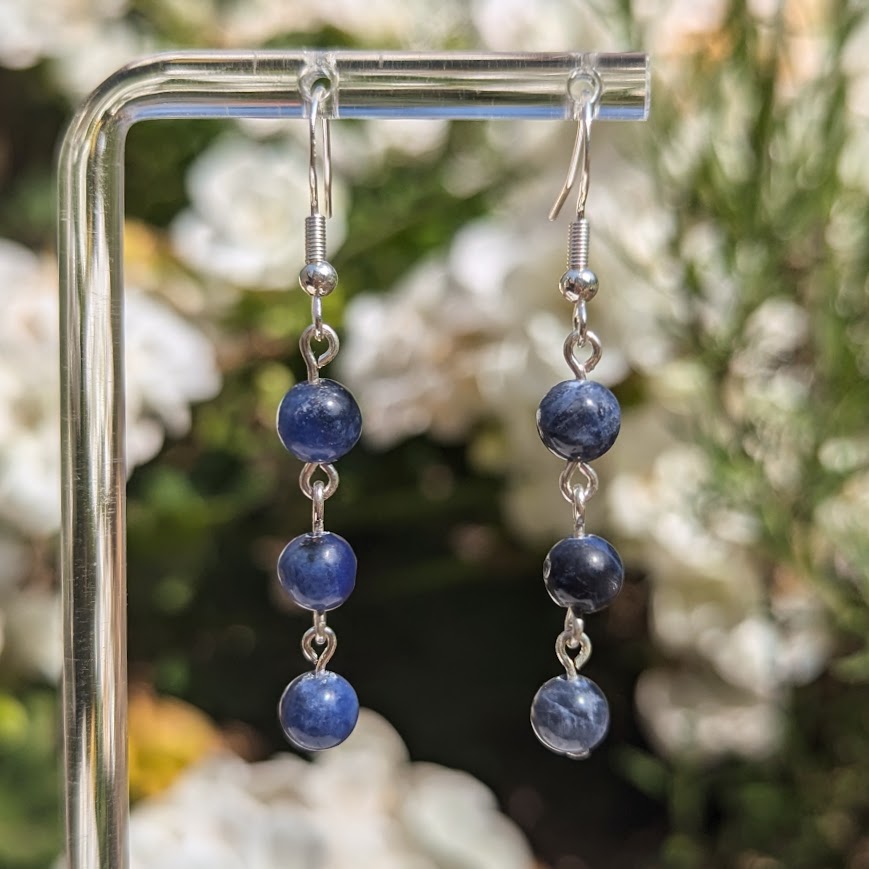 Small Bead Earrings (Silver)