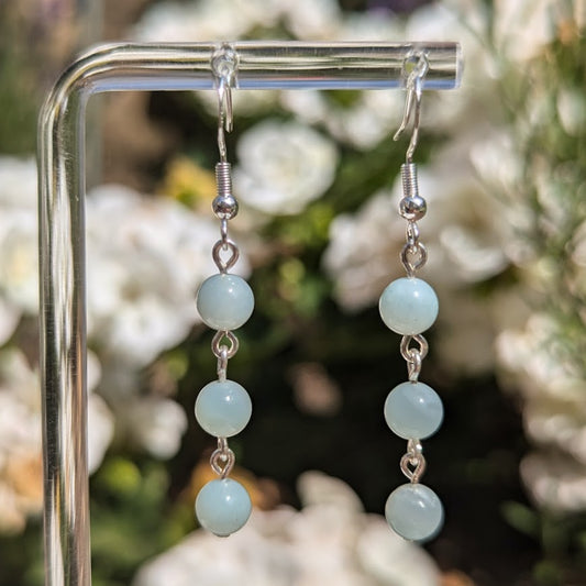 Small Bead Earrings (Silver)