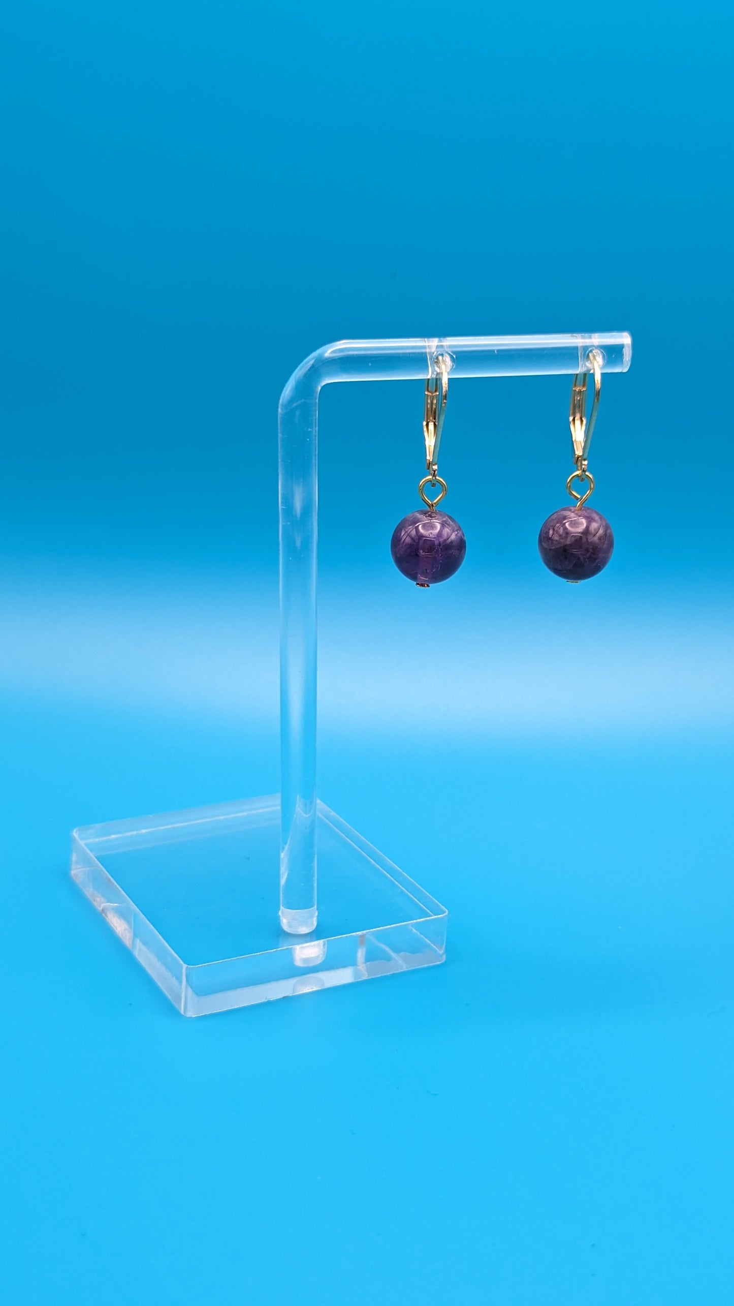 Large Bead Huggie Earrings
