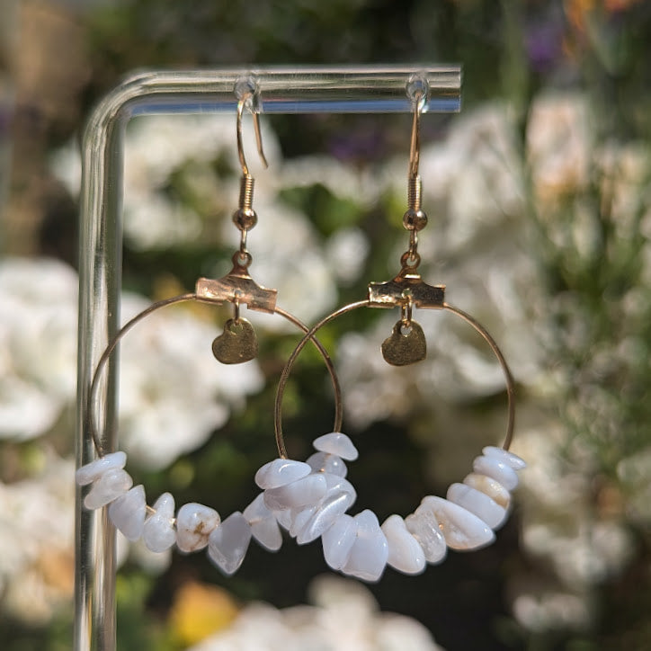 Small Crystal Hoops (Gold)