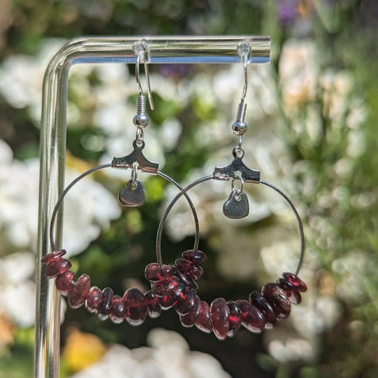 Small Crystal Hoops (Silver)