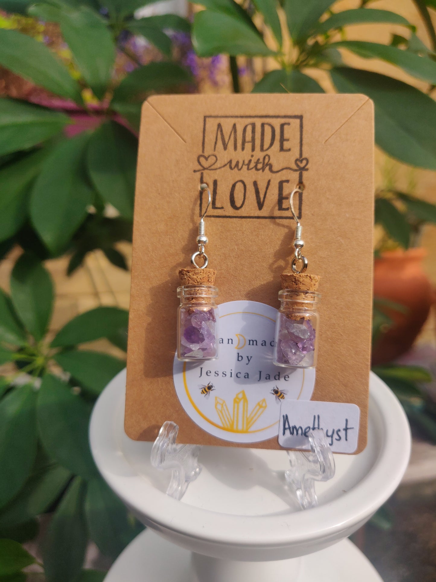 Crystal Chip Bottle Earrings