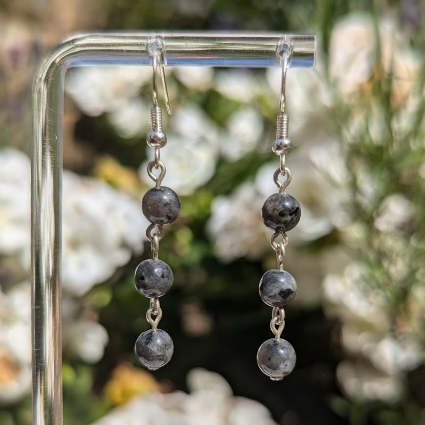 Small Bead Earrings (Silver)