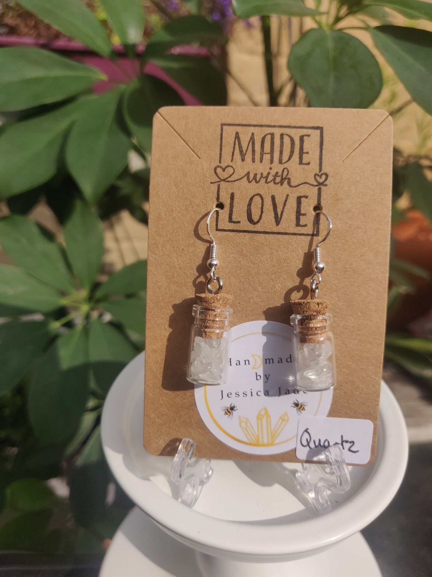 Crystal Chip Bottle Earrings