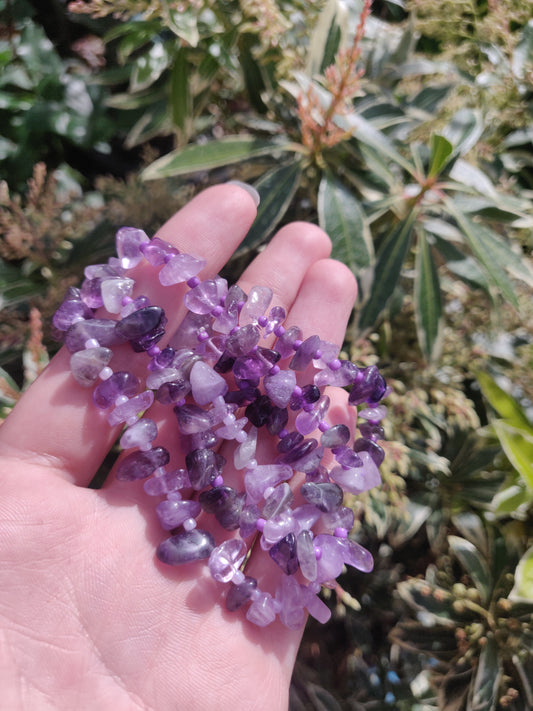 Light Amethyst and Purple Bead Braclet